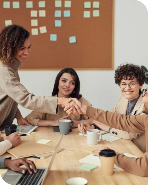 Business professionals collaborating in a meeting