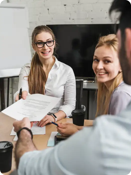 Office environment with professionals working