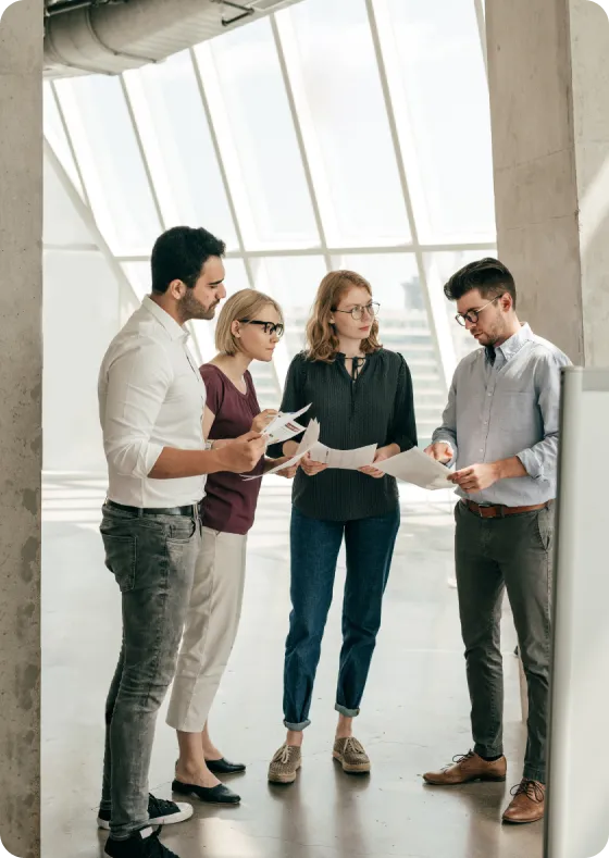 Office environment with professionals working