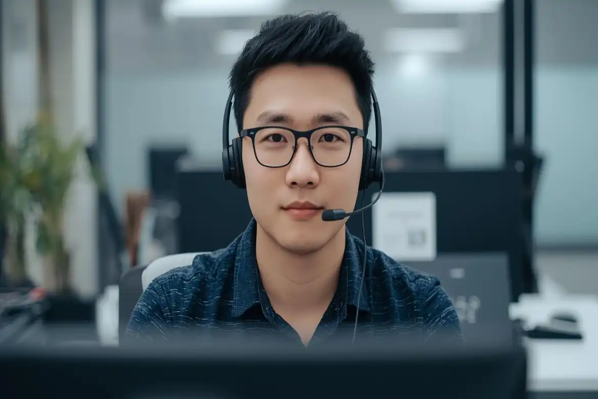 Professional providing remote assistance at a modern workplace for IT Support Jobs.