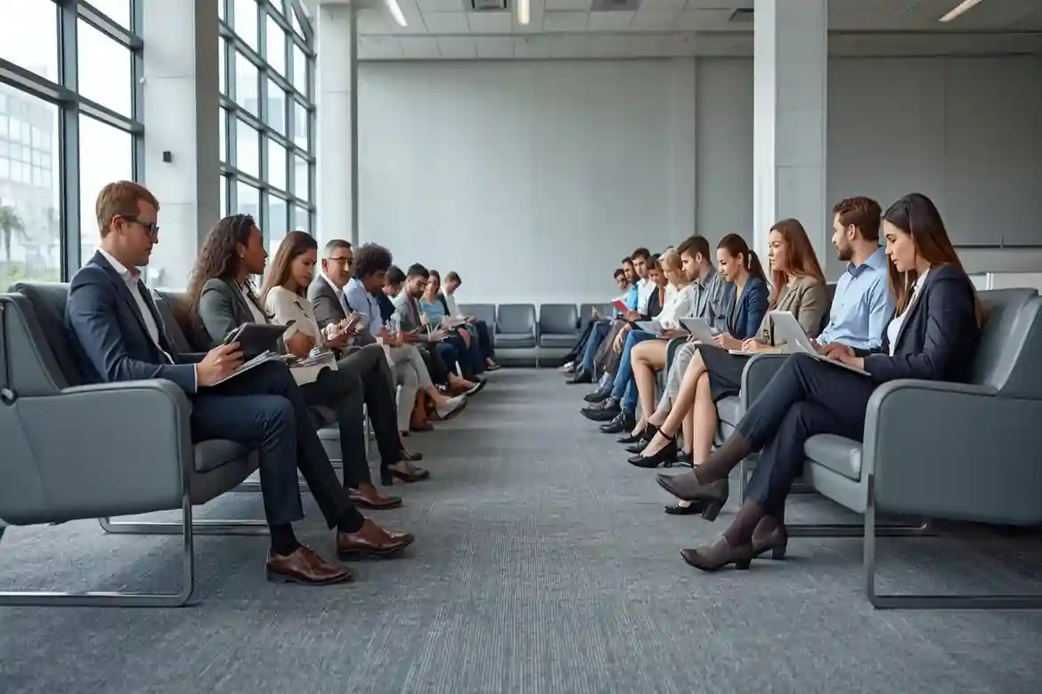 Candidates waiting for interviews, showing how to stand out in IT job applications