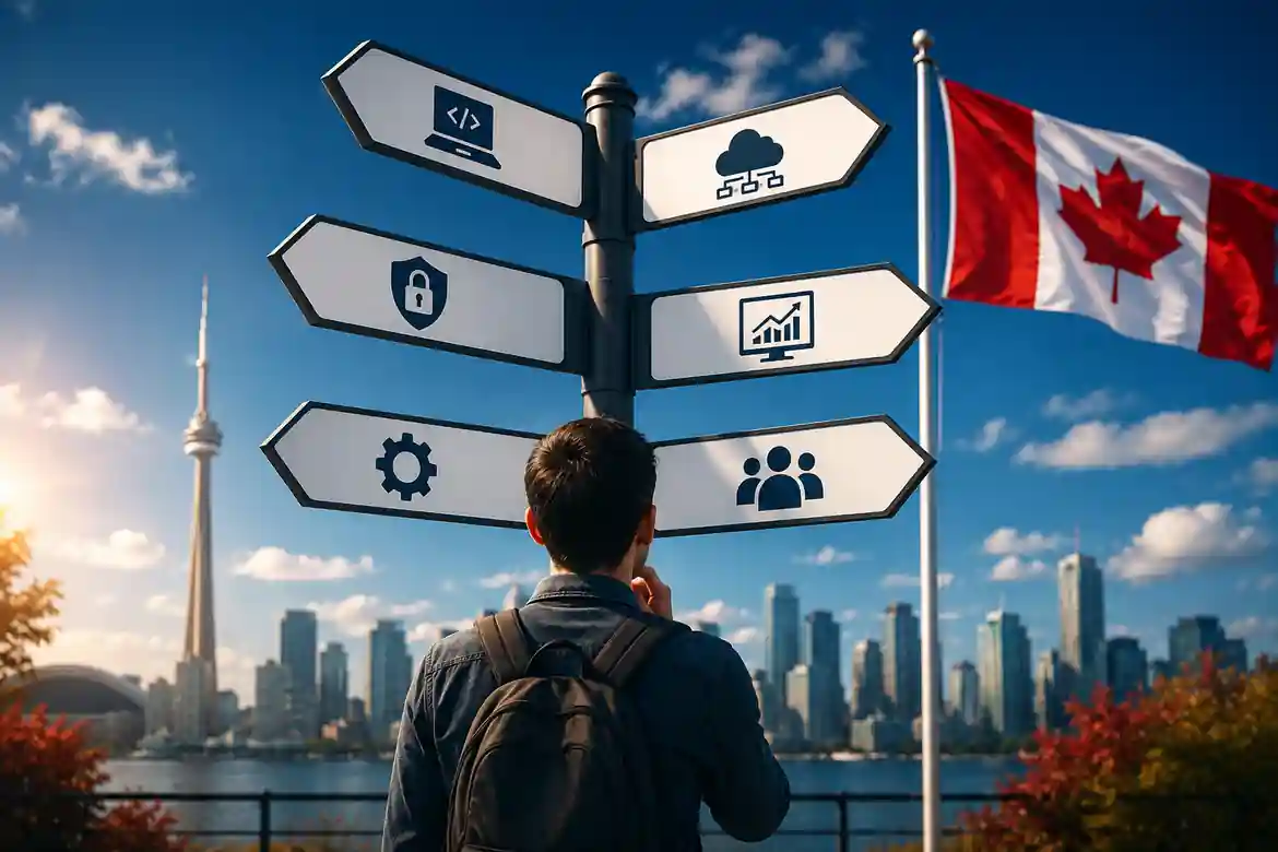 Professional planning a career change to IT in Canada.