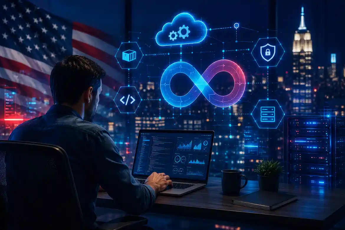 DevOps Career Path professional working with cloud and automation technologies in the USA